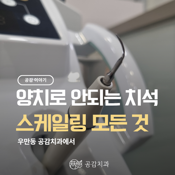 양치로 안되는 치석 스케일링의 모든 것 우만동 공감치과에서